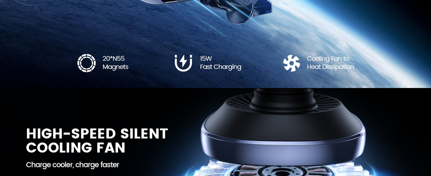 Cooling Fast Charging 15W Wireless Car Charger