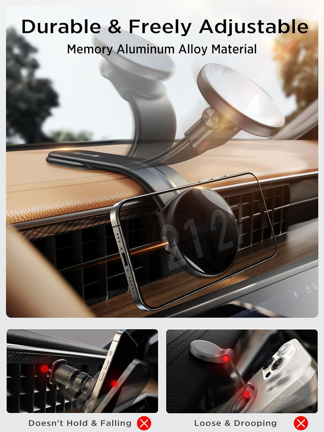 15W for MagSafe Car Mount Charger,Magnetic Wireless Fast Charging