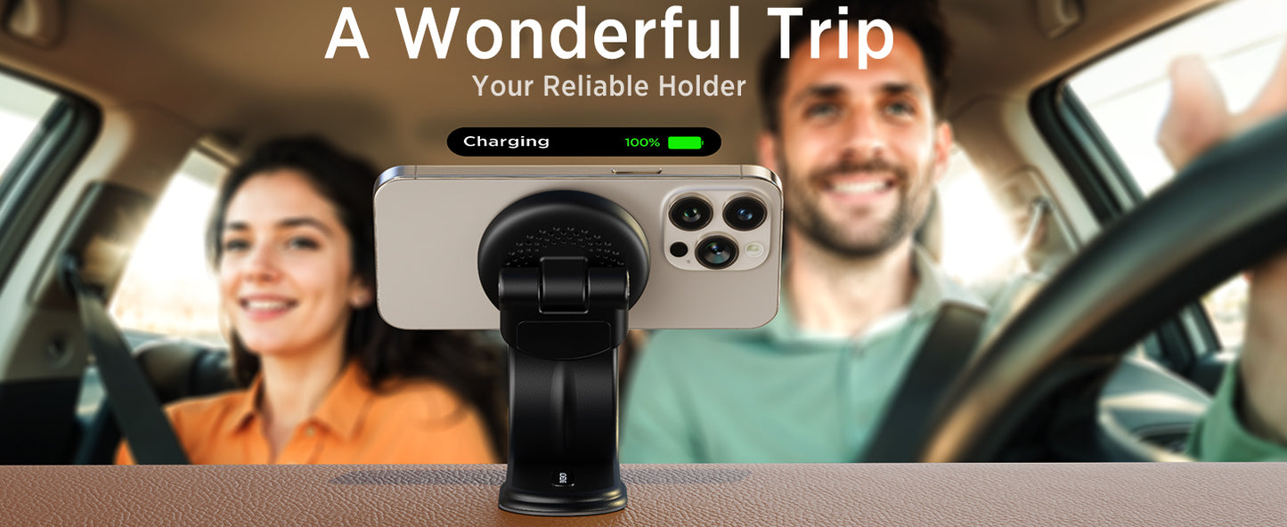 15W for MagSafe Car Mount Charger,Magnetic Wireless Fast Charging