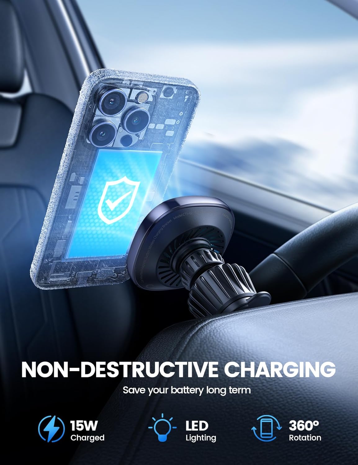 Cooling Fast Charging 15W Wireless Car Charger